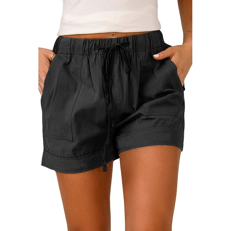Pantalones cortos negros de Tencel con bolsillos Strive
